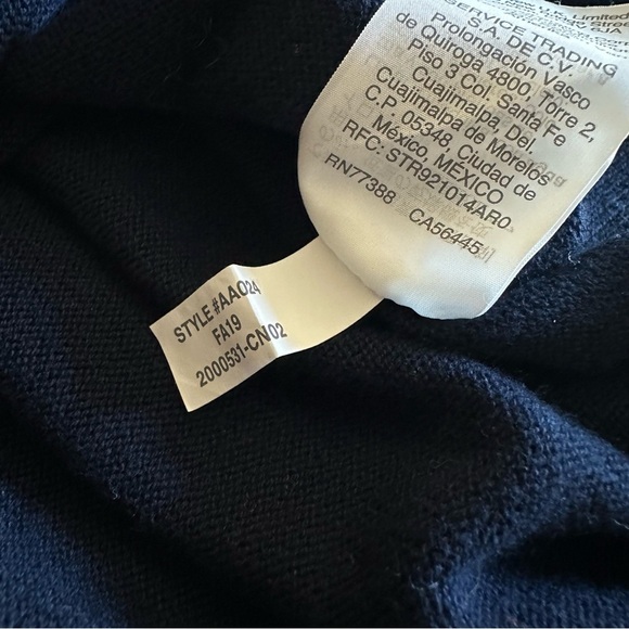 J.Crew Mens Navy Blue 100% Cotton Half Zip Sweater Size Large-B35 - Picture 8 of 10